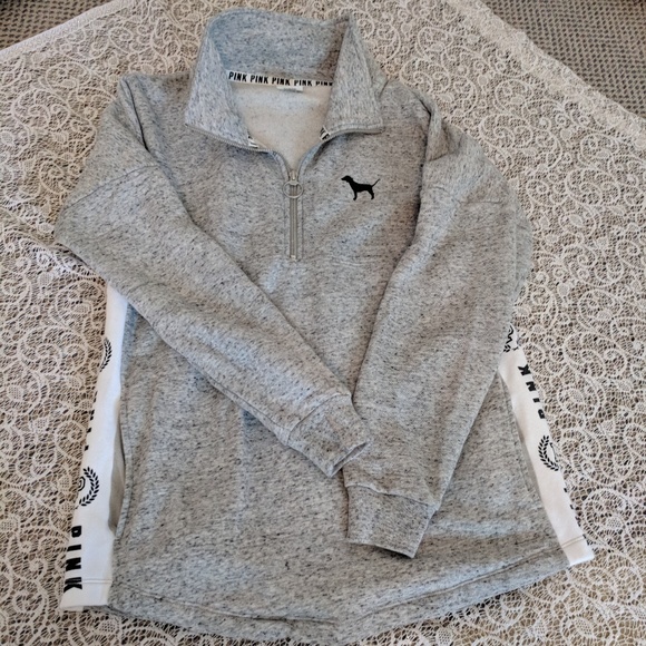 PINK Victoria's Secret Tops - Pink VS Varsity Half Zip